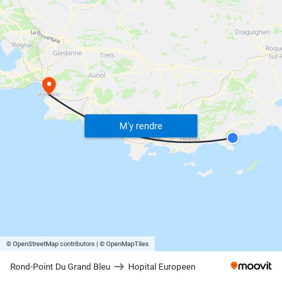 Rond-Point Du Grand Bleu to Hopital Europeen map