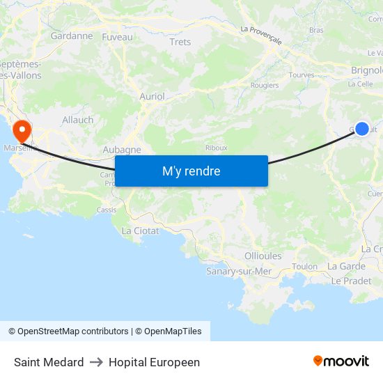 Saint Medard to Hopital Europeen map