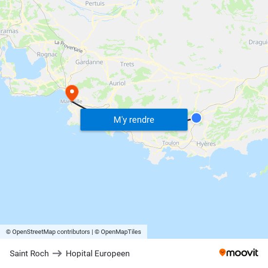 Saint Roch to Hopital Europeen map