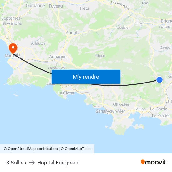 3 Sollies to Hopital Europeen map