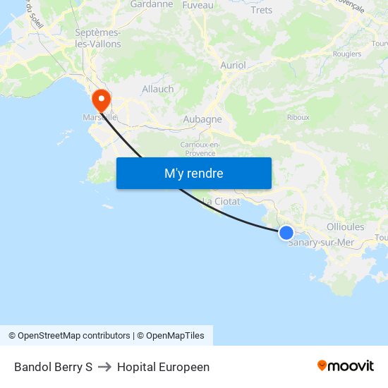 Bandol Berry S to Hopital Europeen map