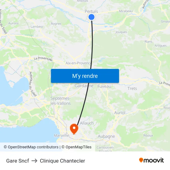 Gare Sncf to Clinique Chantecler map