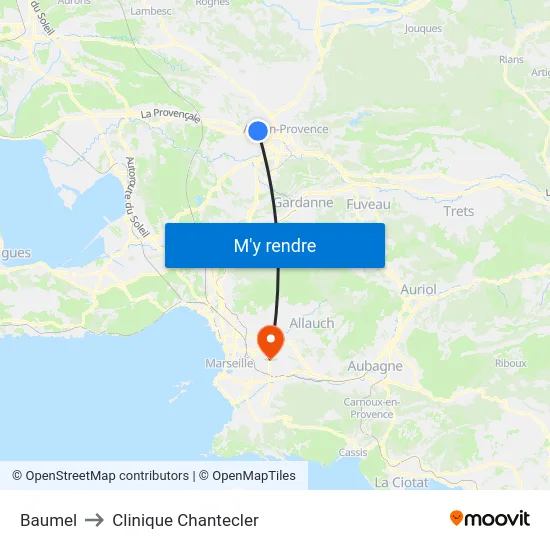 Baumel to Clinique Chantecler map