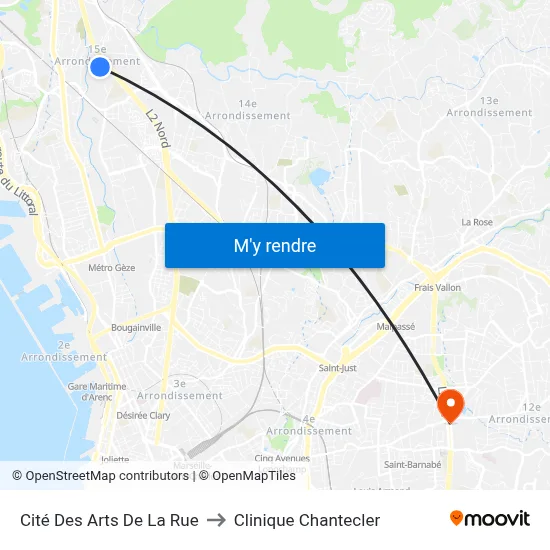 Cité Des Arts De La Rue to Clinique Chantecler map