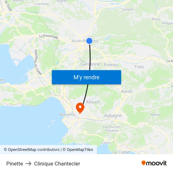 Pinette to Clinique Chantecler map