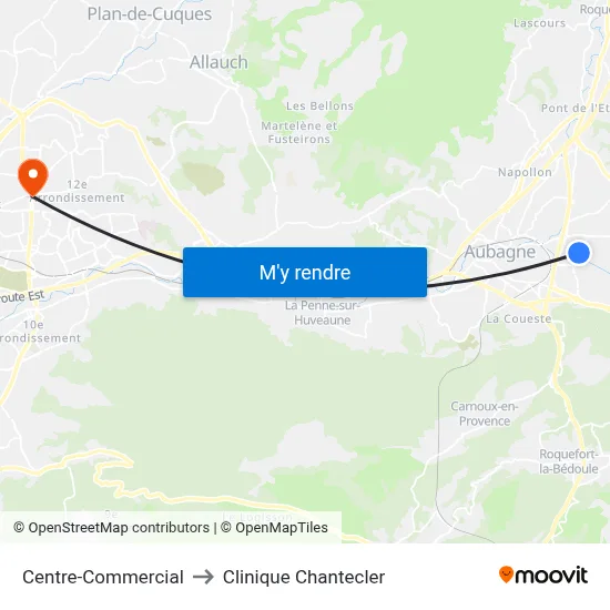 Centre-Commercial to Clinique Chantecler map
