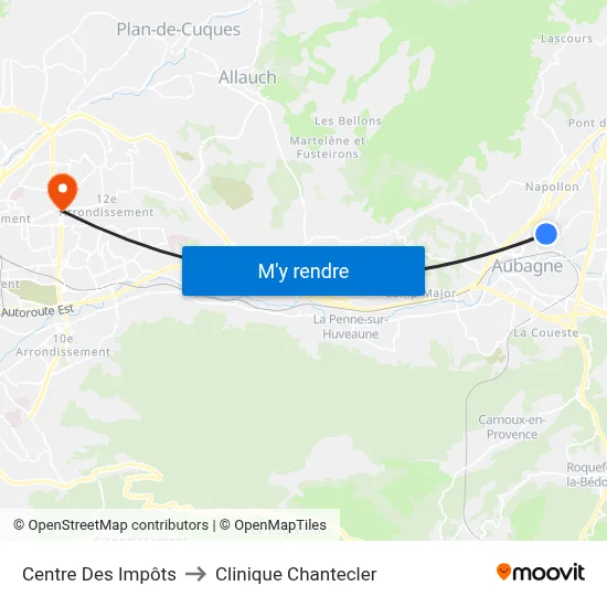 Centre Des Impôts to Clinique Chantecler map