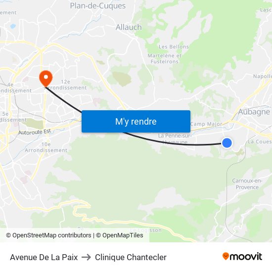 Avenue De La Paix to Clinique Chantecler map