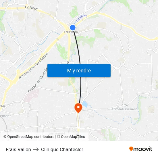 Frais Vallon to Clinique Chantecler map