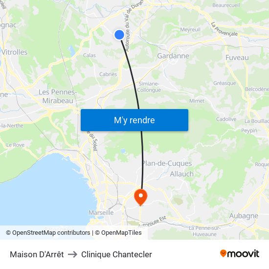 Maison D'Arrêt to Clinique Chantecler map