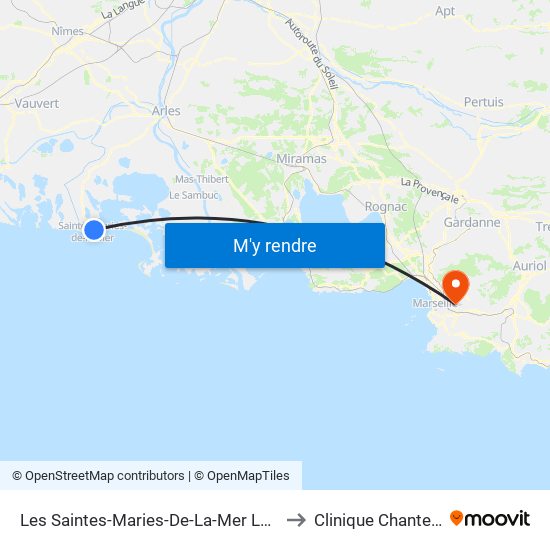 Les Saintes-Maries-De-La-Mer La Brise to Clinique Chantecler map