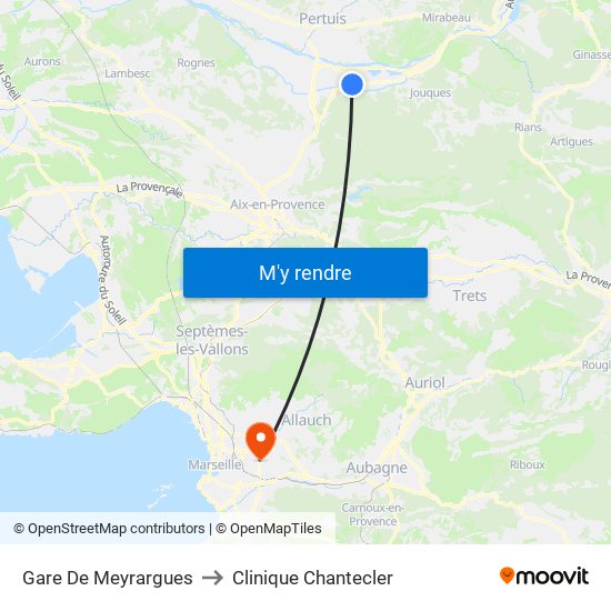 Gare De Meyrargues to Clinique Chantecler map