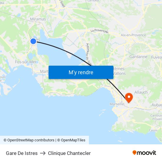 Gare De Istres to Clinique Chantecler map