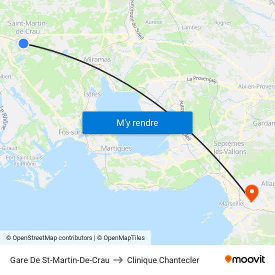 Gare De St-Martin-De-Crau to Clinique Chantecler map