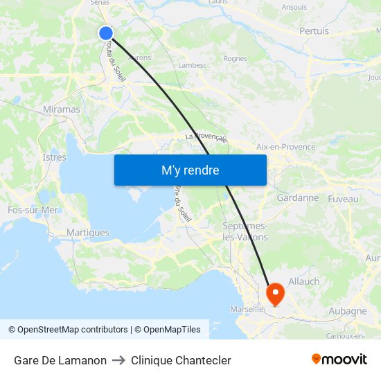 Gare De Lamanon to Clinique Chantecler map