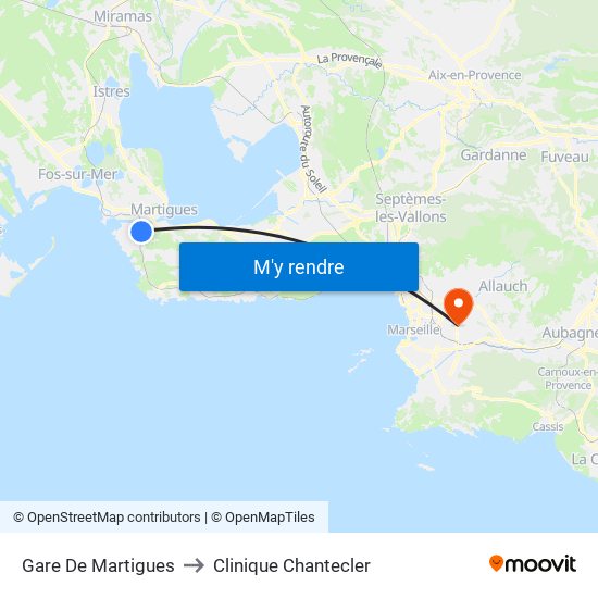 Gare De Martigues to Clinique Chantecler map