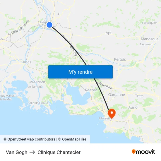 Van Gogh to Clinique Chantecler map
