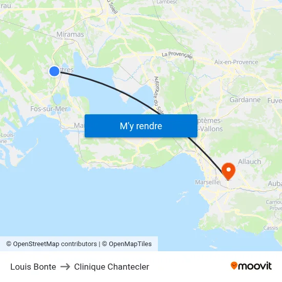 Louis Bonte to Clinique Chantecler map
