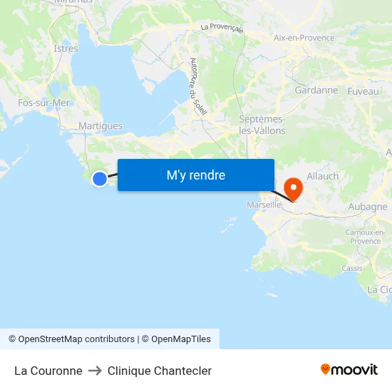 La Couronne to Clinique Chantecler map