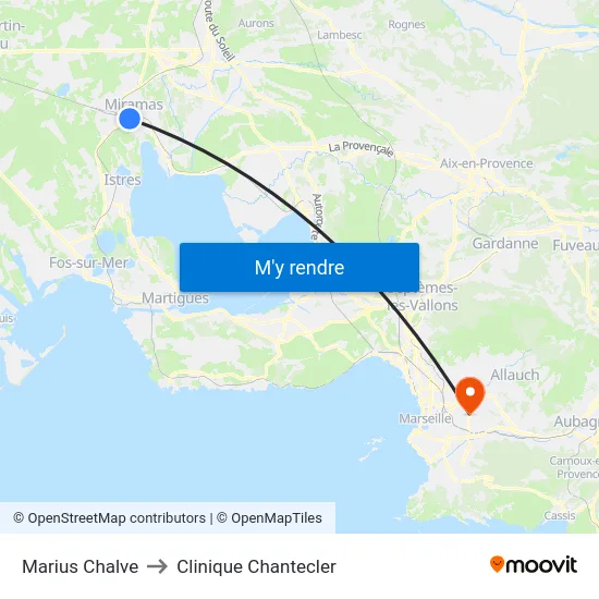 Marius Chalve to Clinique Chantecler map