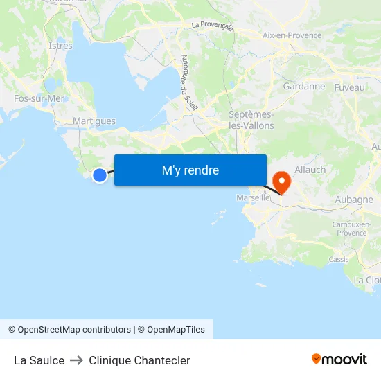 La Saulce to Clinique Chantecler map