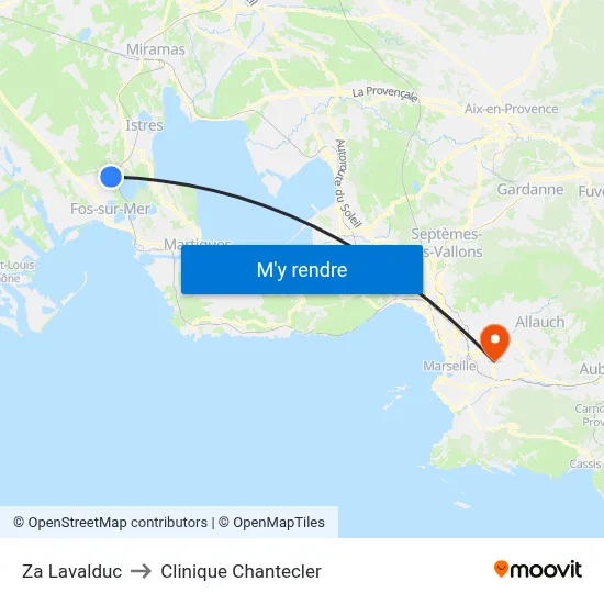 Za Lavalduc to Clinique Chantecler map