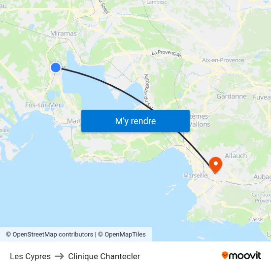 Les Cypres to Clinique Chantecler map
