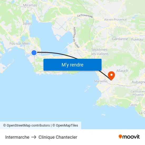 Intermarche to Clinique Chantecler map