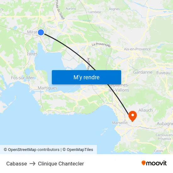 Cabasse to Clinique Chantecler map