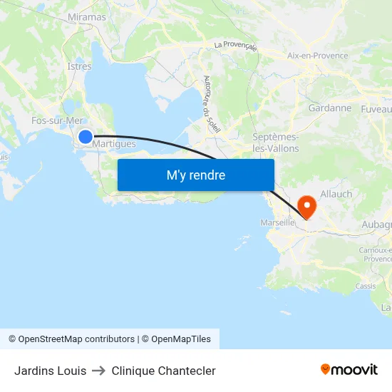 Jardins Louis to Clinique Chantecler map