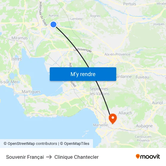 Souvenir Françai to Clinique Chantecler map