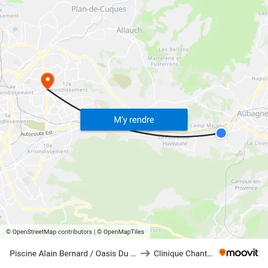 Piscine Alain Bernard / Oasis Du Charrel to Clinique Chantecler map