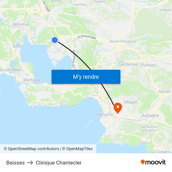 Baisses to Clinique Chantecler map
