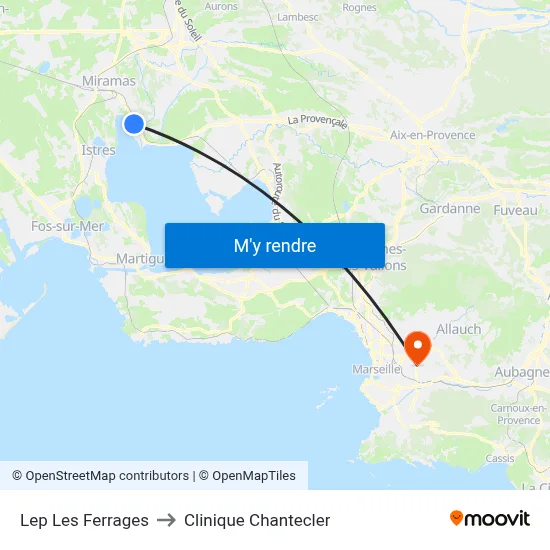 Lep Les Ferrages to Clinique Chantecler map