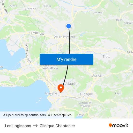 Les Logissons to Clinique Chantecler map