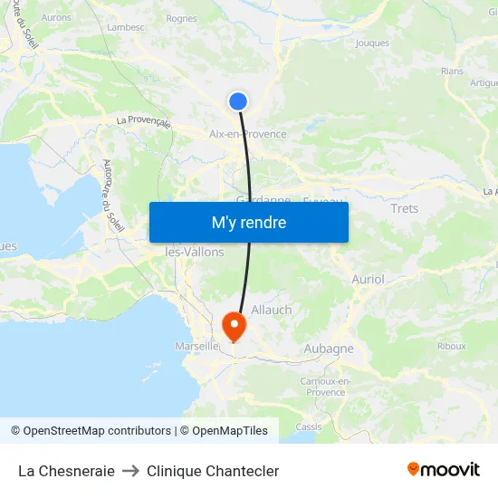 La Chesneraie to Clinique Chantecler map