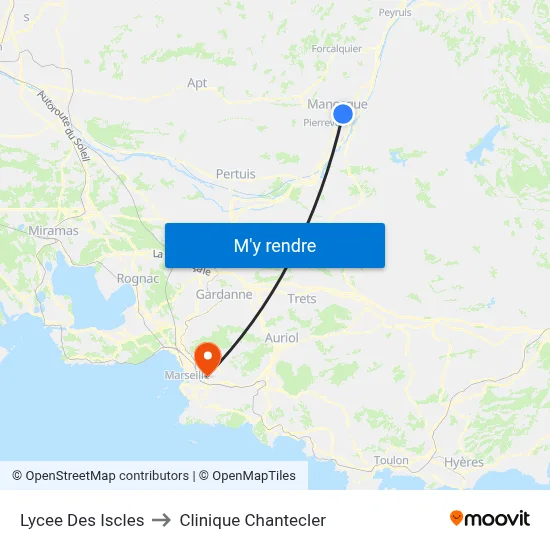 Lycee Des Iscles to Clinique Chantecler map