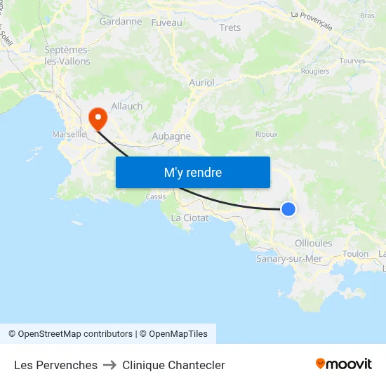 Les Pervenches to Clinique Chantecler map