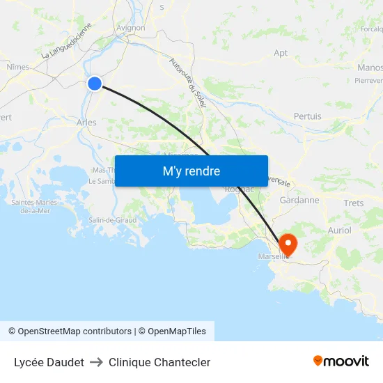 Lycée Daudet to Clinique Chantecler map