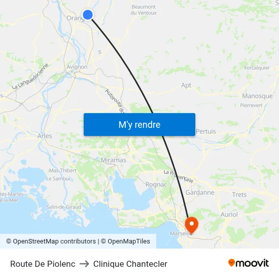 Route De Piolenc to Clinique Chantecler map