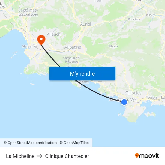 La Micheline to Clinique Chantecler map