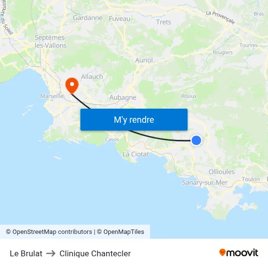 Le Brulat to Clinique Chantecler map