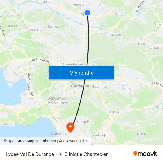 Lycée Val De Durance to Clinique Chantecler map