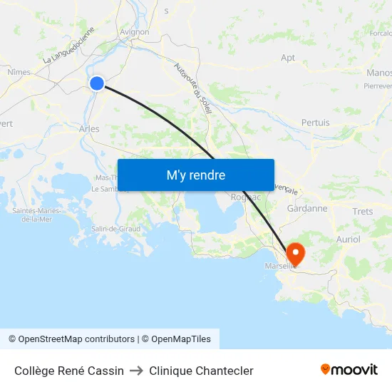 Collège René Cassin to Clinique Chantecler map