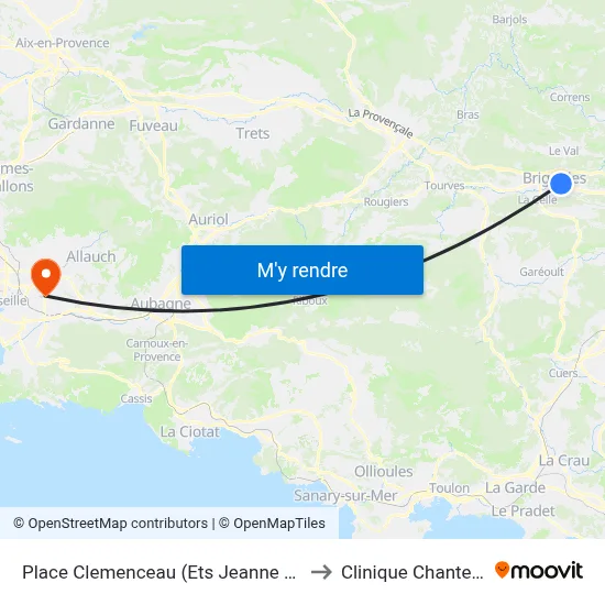 Place Clemenceau (Ets Jeanne D'Arc) to Clinique Chantecler map