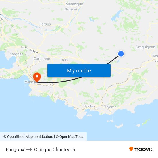 Fangoux to Clinique Chantecler map