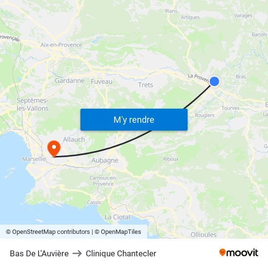 Bas De L'Auvière to Clinique Chantecler map