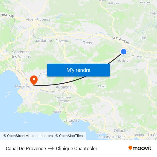 Canal De Provence to Clinique Chantecler map