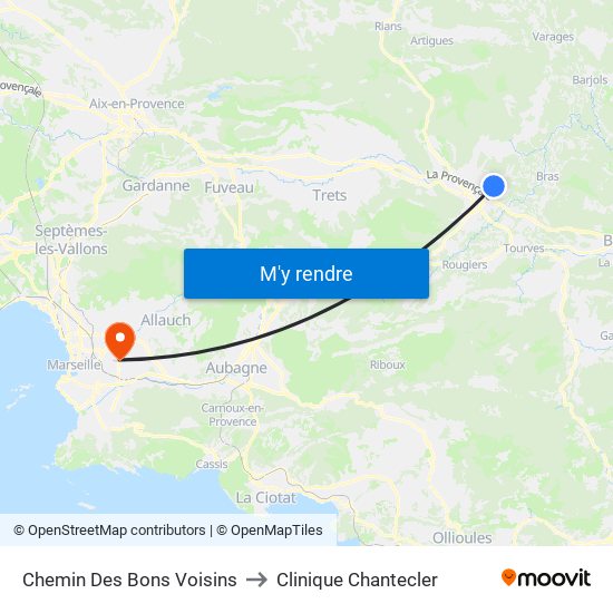 Chemin Des Bons Voisins to Clinique Chantecler map