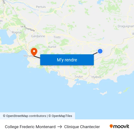 College Frederic Montenard to Clinique Chantecler map